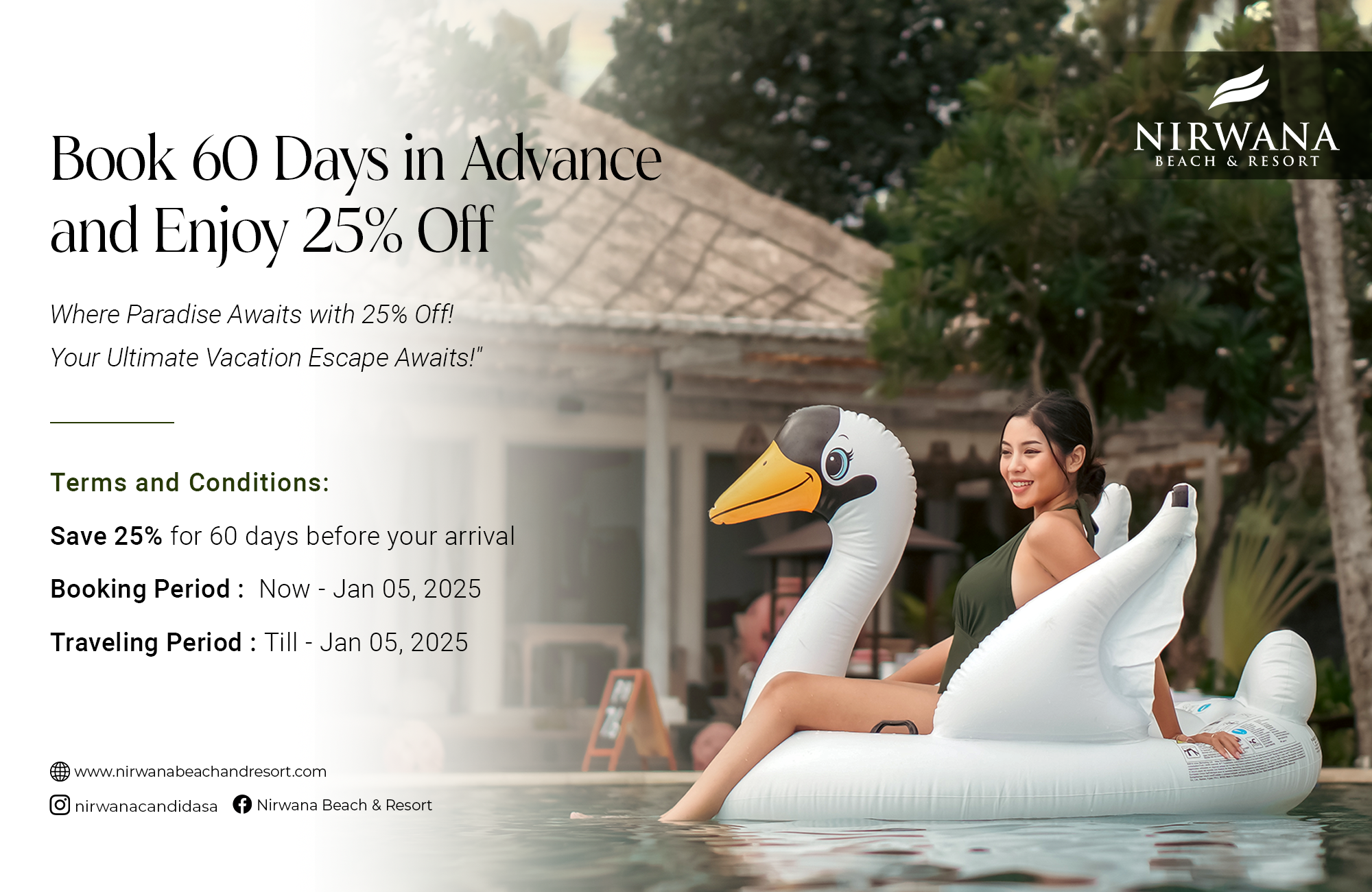 Book 60 Days in Advance and Enjoy 25% Off